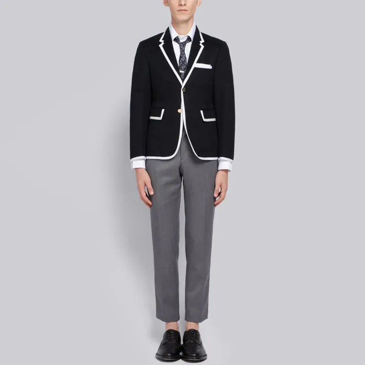 THOM BROWNE Seamed Elastic Stripe Oxford Shirt-1