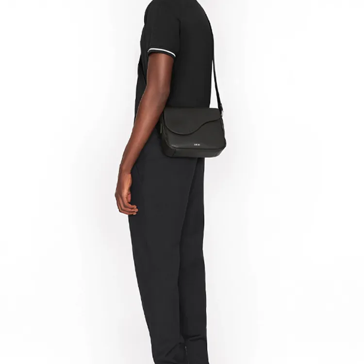 DIOR Cow Leather Saddle Bag Messenger Bag Crossbody Bag Shoulder Bag Men's Black-7