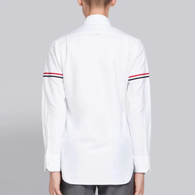 THOM BROWNE Seamed Elastic Stripe Oxford Shirt-5