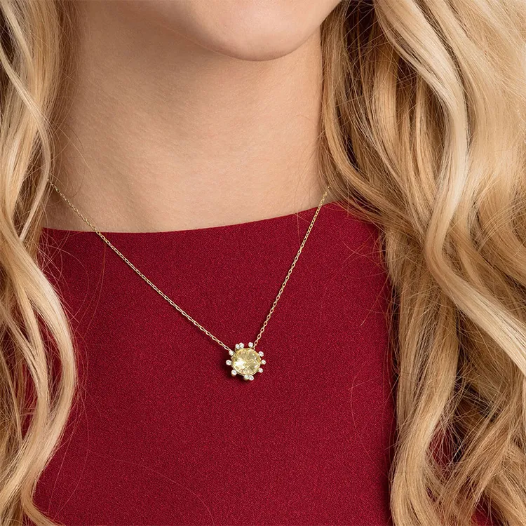 Swarovski Olive Necklaces Women's Gold Plated-2