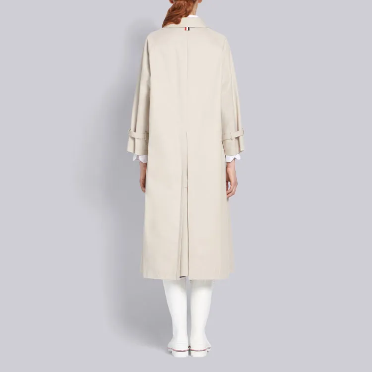 THOM BROWNE Waterproof Twill Raglan Trench Overcoat-4