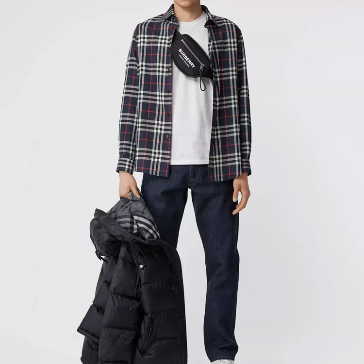 Burberry Vintage Shirt Men's Marine Blue-2