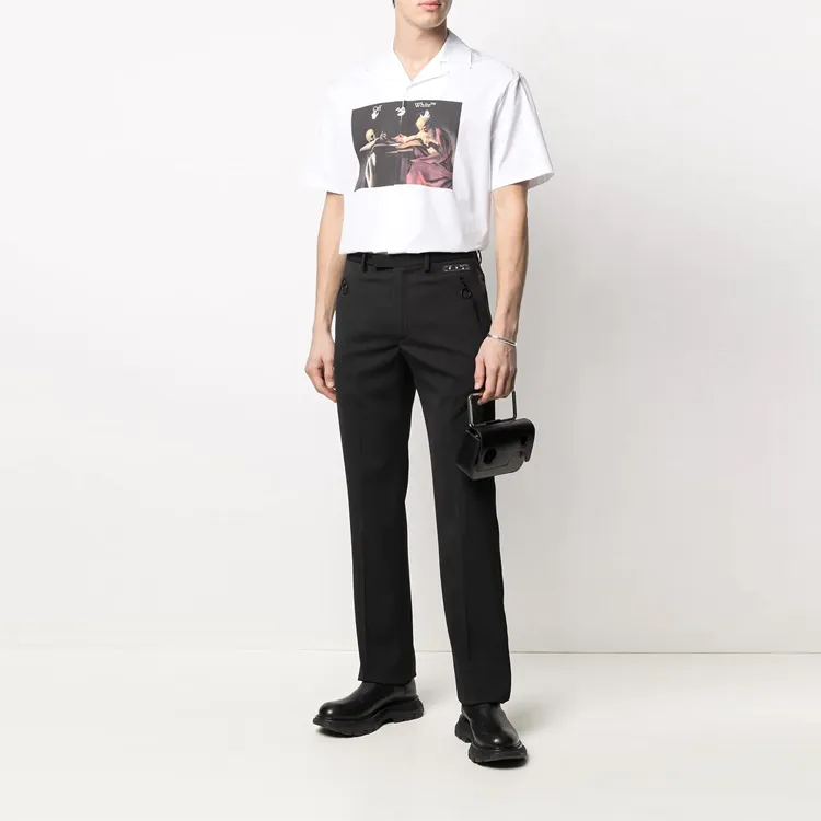OFF WHITE Side stripe Tuxedo Trousers-1