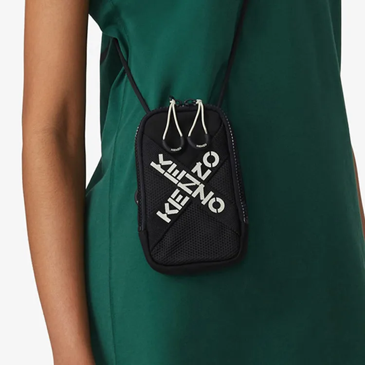 KENZO Fabric Cell Phone Pouch Camera Bag Shoulder Bag Crossbody Bag Men's Black-4