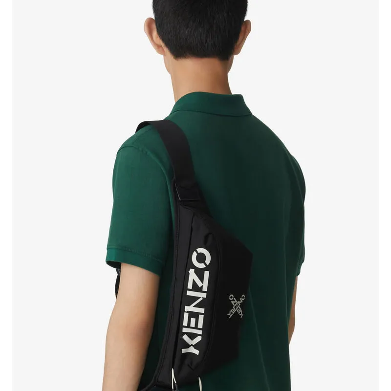 KENZO Polyester With Nylon Sling Bag Crossbody Bag Fanny Pack Regular Unisex Black-3