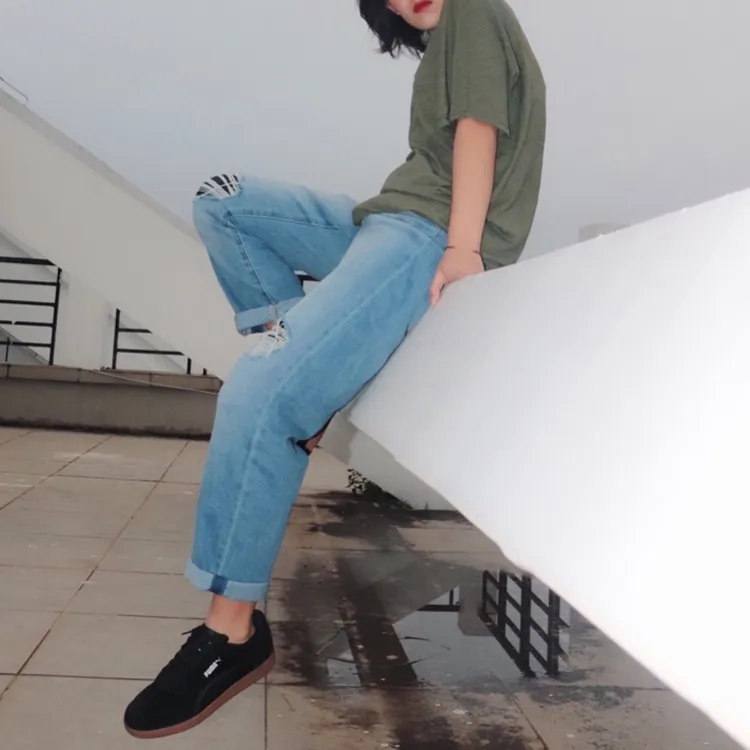 Champion Straight T-Shirt US Version Unisex Army Green-3