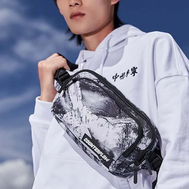 LiNing Polyester Fanny Pack Regular Unisex Black White-4