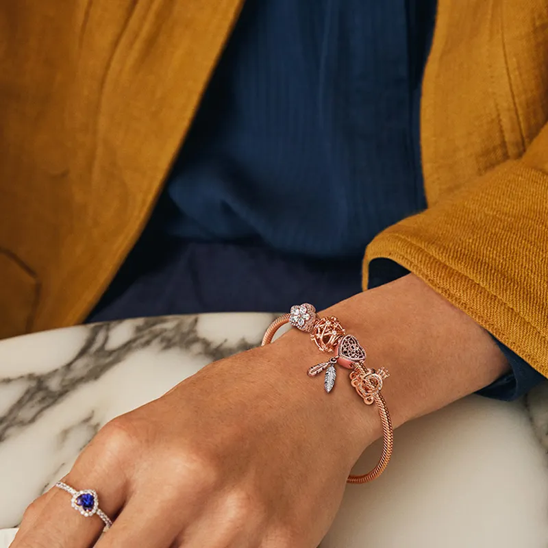 Pandora Copper Silver Alloy Bracelets Women's-2