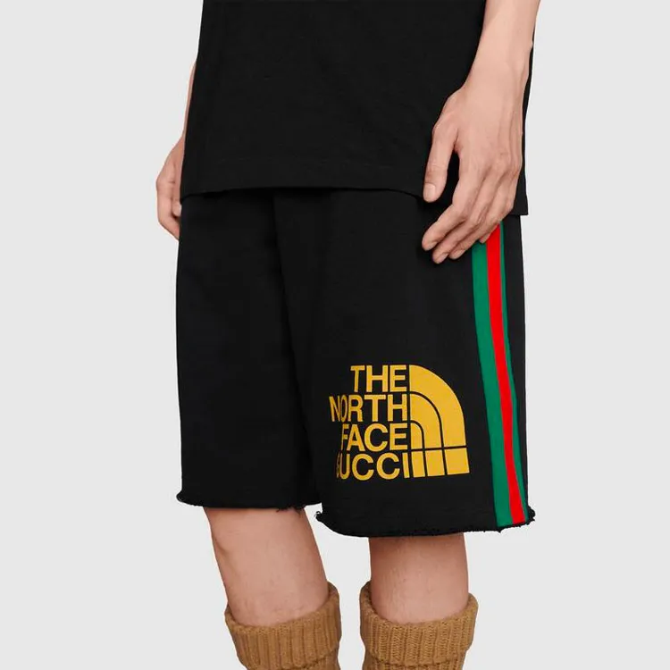 GUCCI X The North Face Web Print Cotton Shorts-5