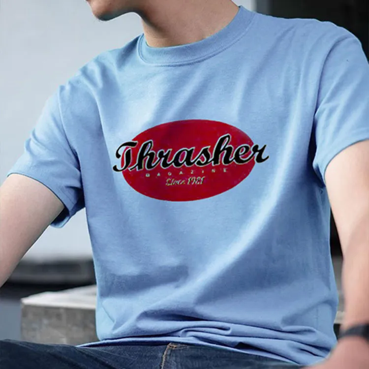 Thrasher Straight T Shirt Japan Version Unisex Blue-2