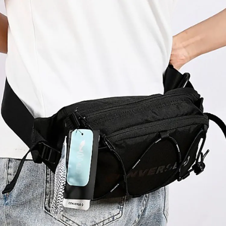 Converse Polyester Shoulder Bag, Crossbody Bag, Sling Bag, Fanny Pack Regular Unisex Black-2