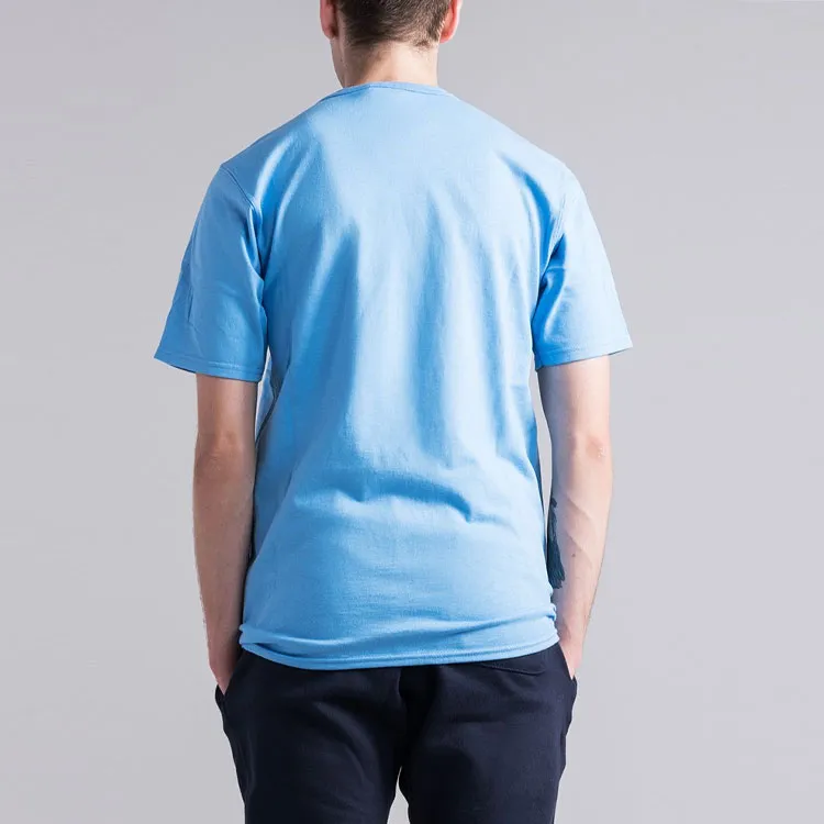 Champion Crew Neck Fitted Straight Short Sleeved T Shirt US Version Unisex Light Blue-3