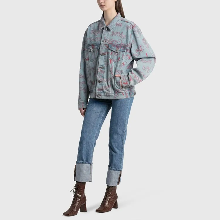 WE11DONE Denim Jackets Unisex Light Blue-4