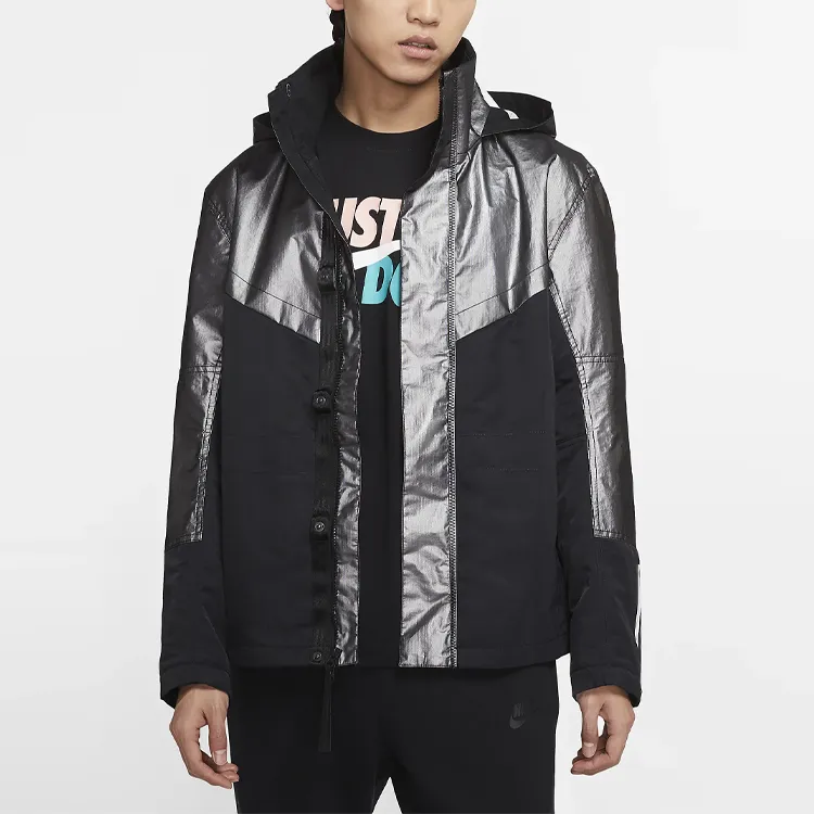 Nike Puffer Jackets Men Metallic Silver-4