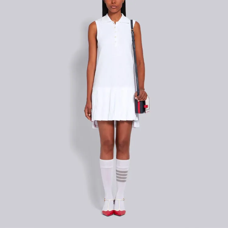 THOM BROWNE Sleeveless Dresses Women's White-2