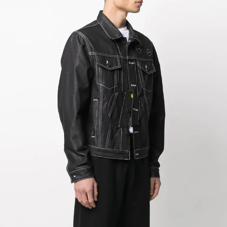 OFF WHITE SS21 Denim Jackets Men Black-3