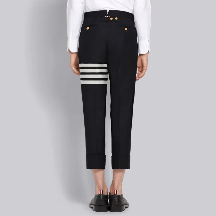 THOM BROWNE 4 Bar Striped Detail Trousers-3