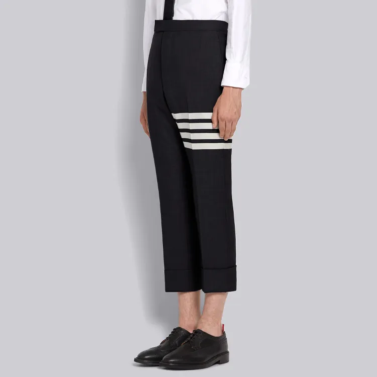 THOM BROWNE 4 Bar Striped Detail Trousers-4