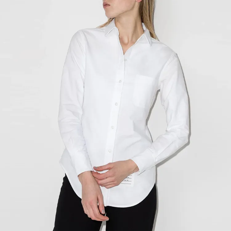 THOM BROWNE Oversized bow Poplin Cotton Shirt-3