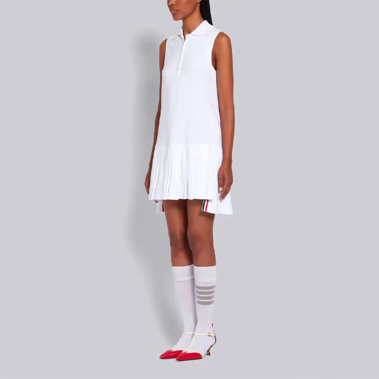 THOM BROWNE Sleeveless Dresses Women's White-3
