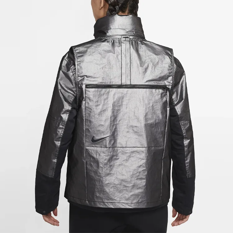 Nike Puffer Jackets Men Metallic Silver-7