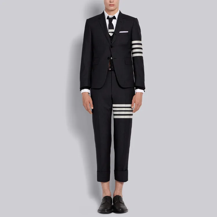 THOM BROWNE 4 Bar Striped Detail Trousers-1