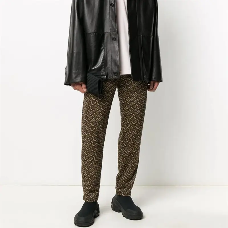 Burberry Knitted Sports Pants Men's Mule Brown-1