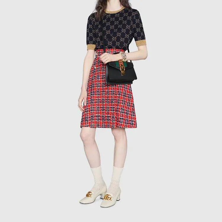 GUCCI Sylvie Leather Handbag, Shoulder Bag, Crossbody Bag Mini Women's Black-10
