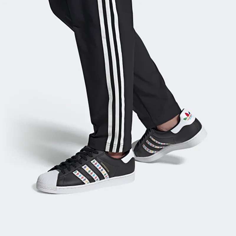 Adidas Superstar Black Multi Color Trefoil Stripes-6
