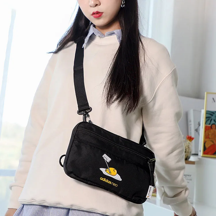 Adidas Neo × Gudetama Collaboration Polyester Crossbody Bag Regular Unisex Black-4