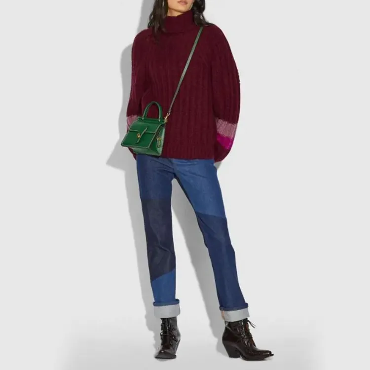 COACH Willis Leather Handbag, Crossbody Bag Trumpets Women's Jasper/Dark Green-3