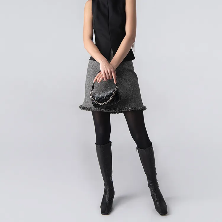 By Far Crocodile Embossed Shoulder Bag-3