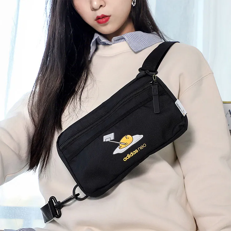 Adidas Neo × Gudetama Collaboration Polyester Crossbody Bag Regular Unisex Black-3