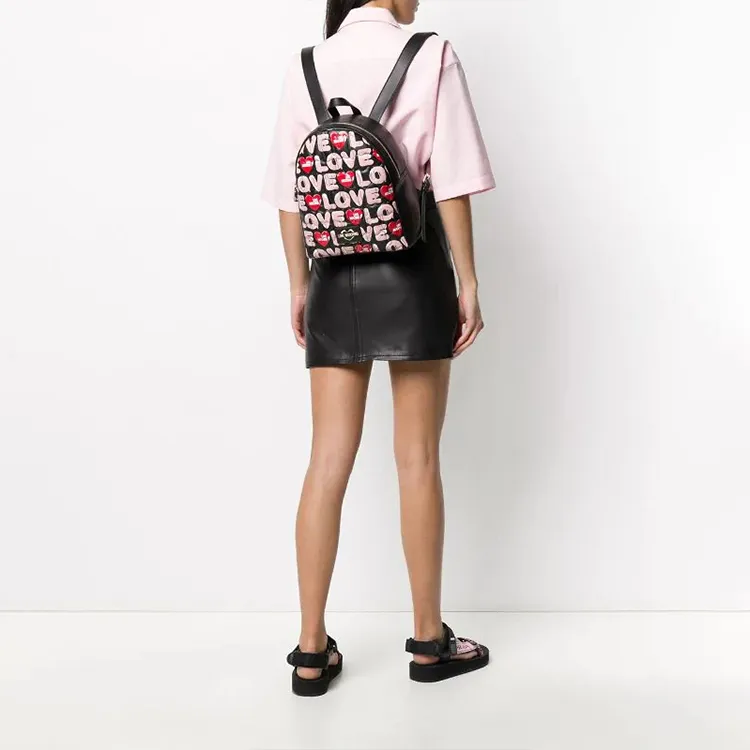 MOSCHINO Synthetic Leather Backpack Regular Women's Black-4