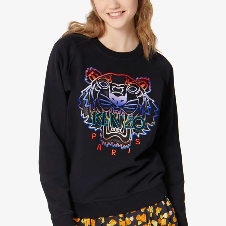 KENZO Classic Tiger Head Sweatshirts Women's Black-6