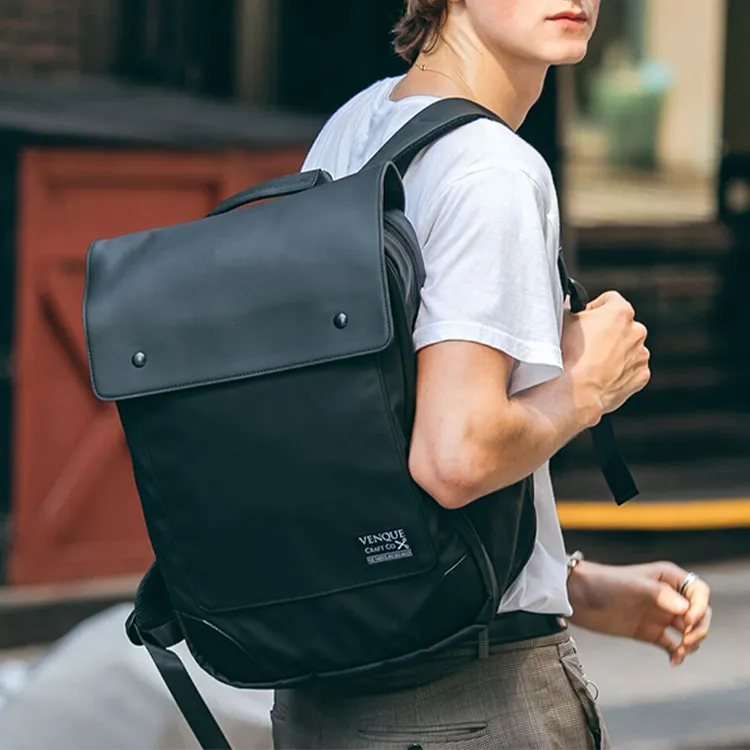Venque Polyester Laptop Bag Backpack Regular Unisex Black-3