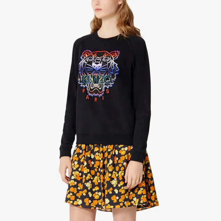KENZO Classic Tiger Head Sweatshirts Women's Black-5