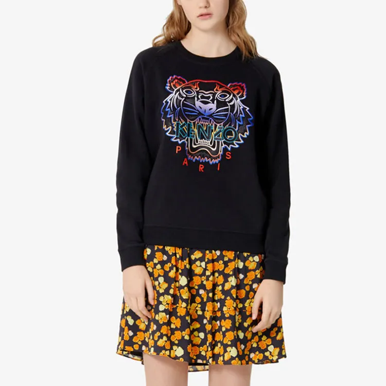 KENZO Classic Tiger Head Sweatshirts Women's Black-3
