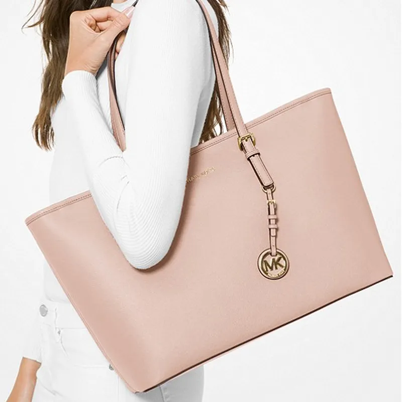 MICHAEL KORS Jet Set Leather Tote Bag, Shopping Bag, Handbag, Shoulder Bag Medium Size Women's Cherry Blossom Pink-2