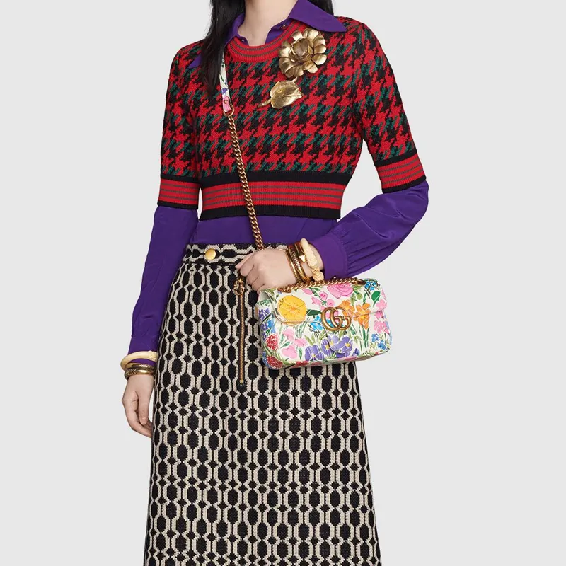 GUCCI GG Marmont Quilted Leather Crossbody Bag, Shoulder Bag Women's-9