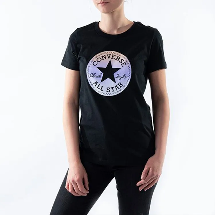 Converse Set in Sleeve T Shirt Women's Black-1