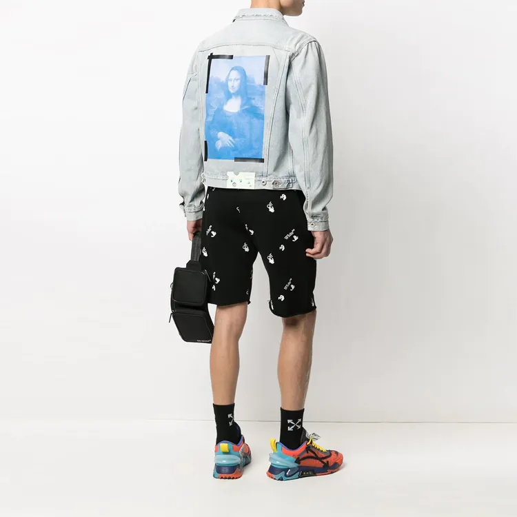 OFF WHITE Mona Lisa Series Denim Jackets Men Blue-3