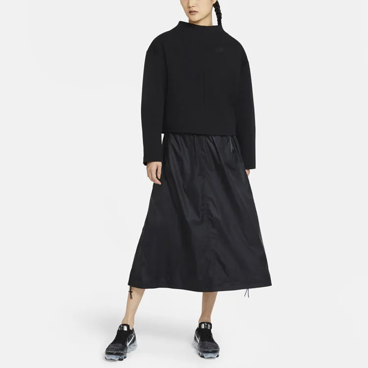 Nike Casual Long Skirts Women's Black-3