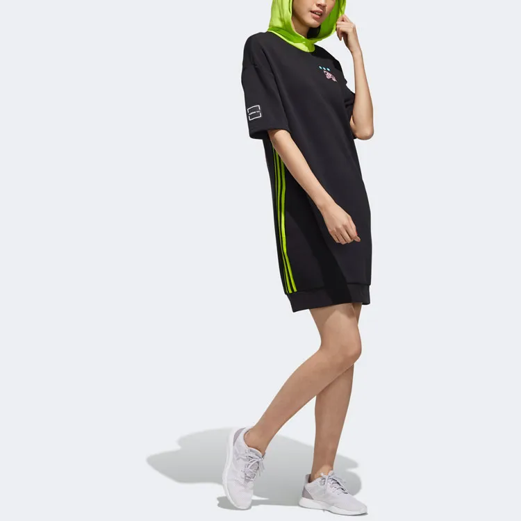 Adidas Neo Short Sleeved Dresses Women's Black-5
