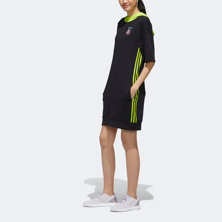 Adidas Neo Short Sleeved Dresses Women's Black-4