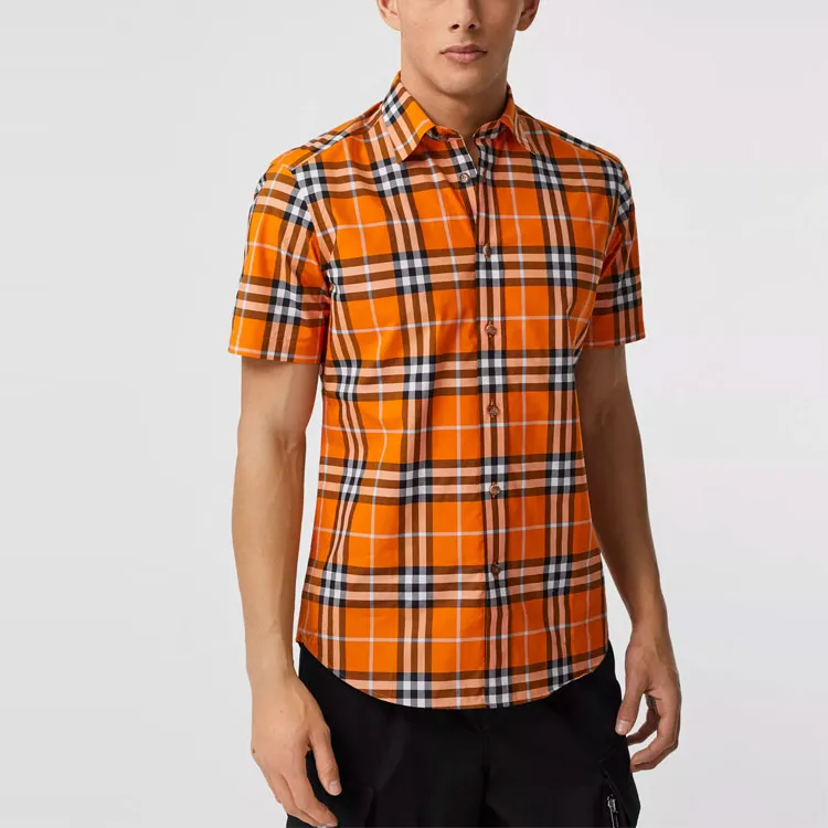 Burberry Shirts Men Orange-3