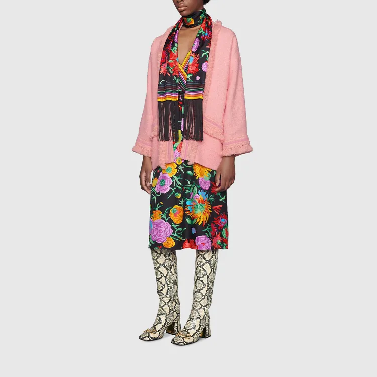 GUCCI X Ken Scott Floral Print Silk Dress-2