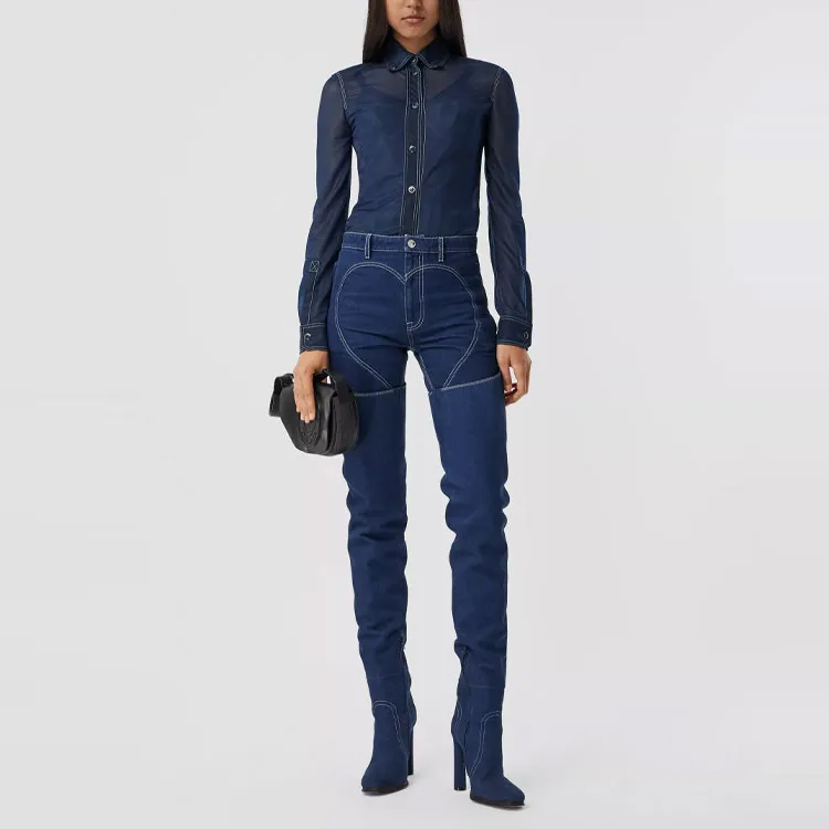 Burberry Shirts Women's Blue-2