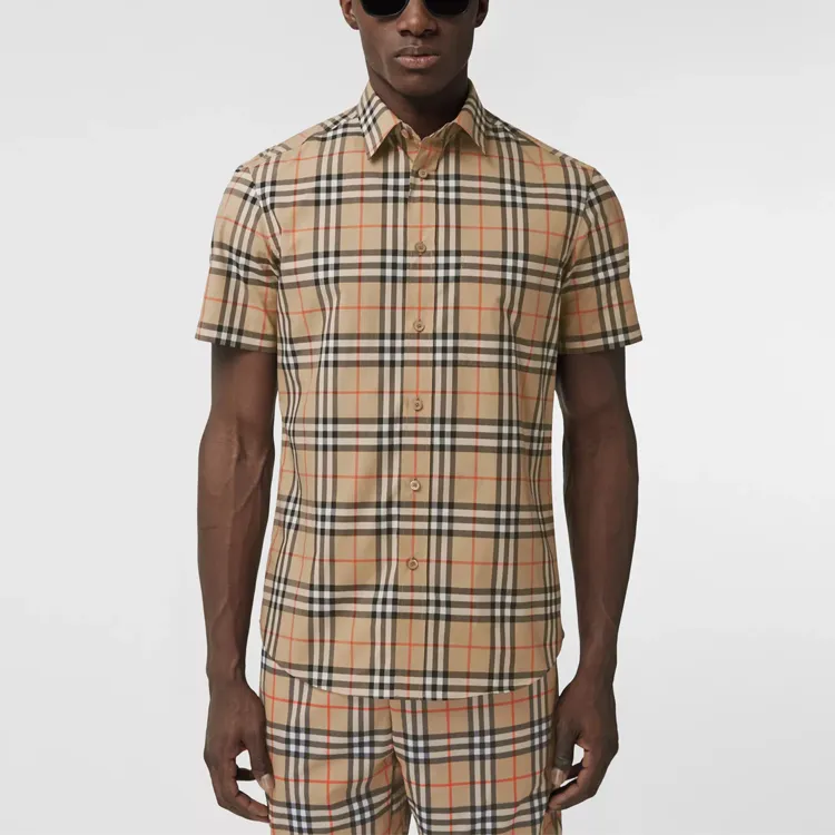 Burberry Shirts Men Beige-3