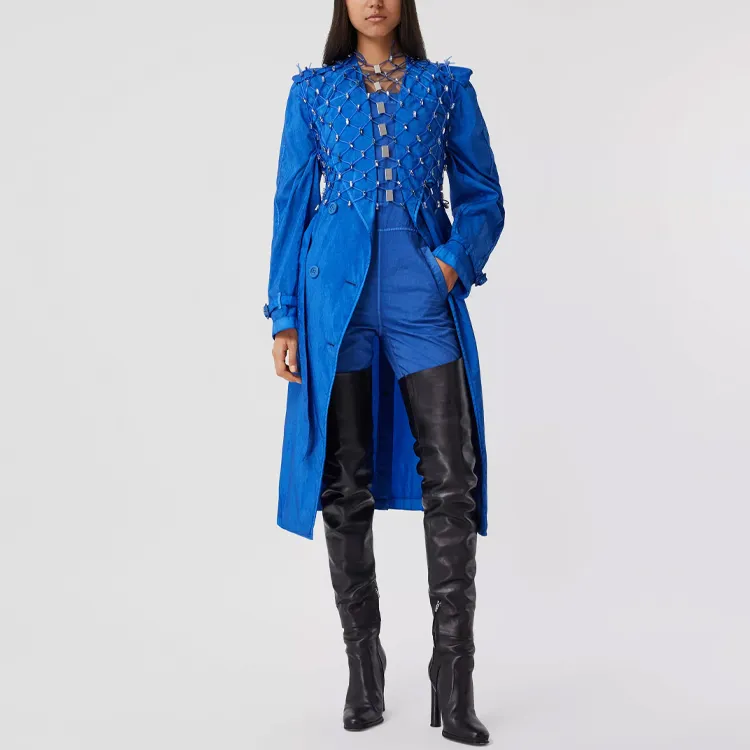 Burberry Trench Coat Women's Blue-2